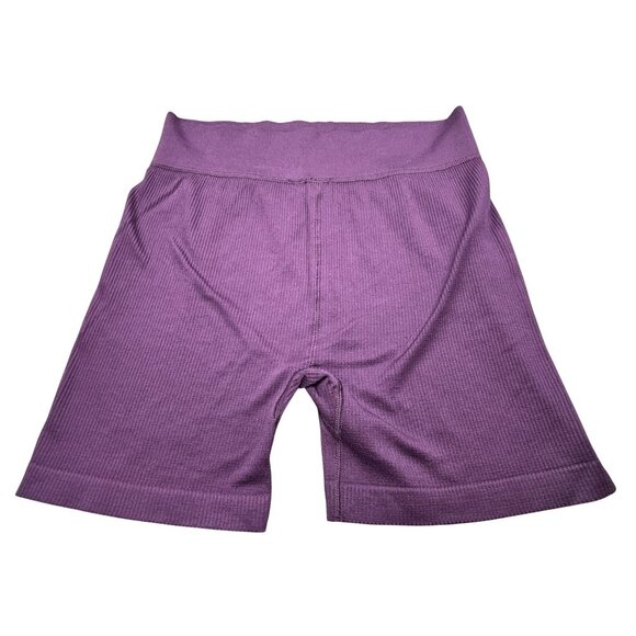 Purple Womens Ribbed Knit Biker Shorts Large Kohls S.O - Picture 2 of 7